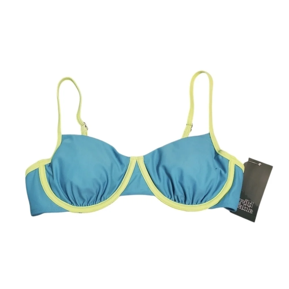 NWT Wild Fable Women's Colorblock Underwire Bikini Swim Top S 4-6